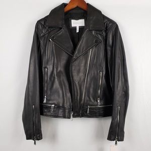 BCBGeneration Black Leather Biker Jacket L